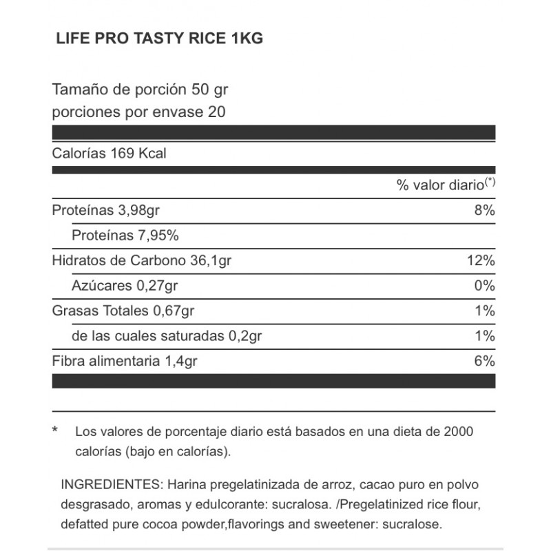 Ofertas de TASTY RICE - 1KG de LifePRO - MASmusculo